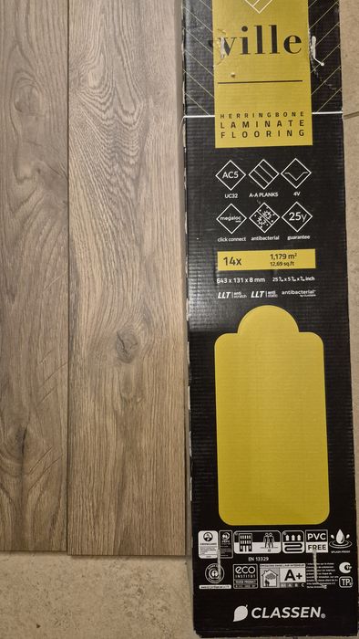 Panele Classen Ville, dąb burriana wzór jodełka, AC5