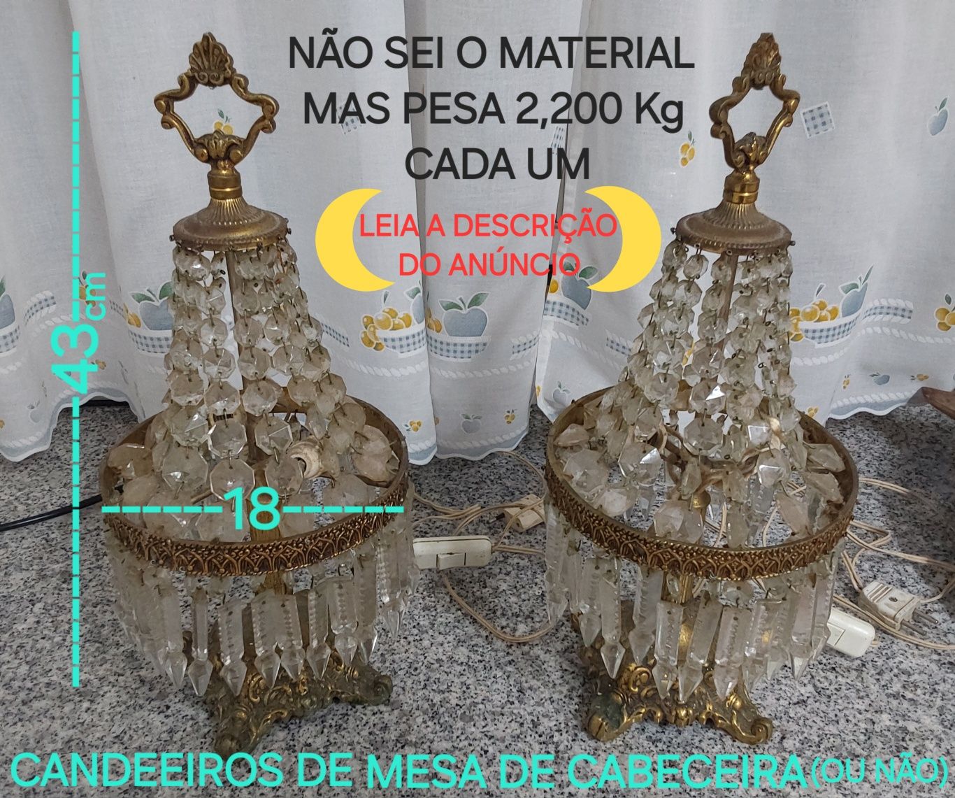 CANDEEIROS VINTAGE , MESA DE CABECEIRA.Quarto,Sala,Escritório,Colecção