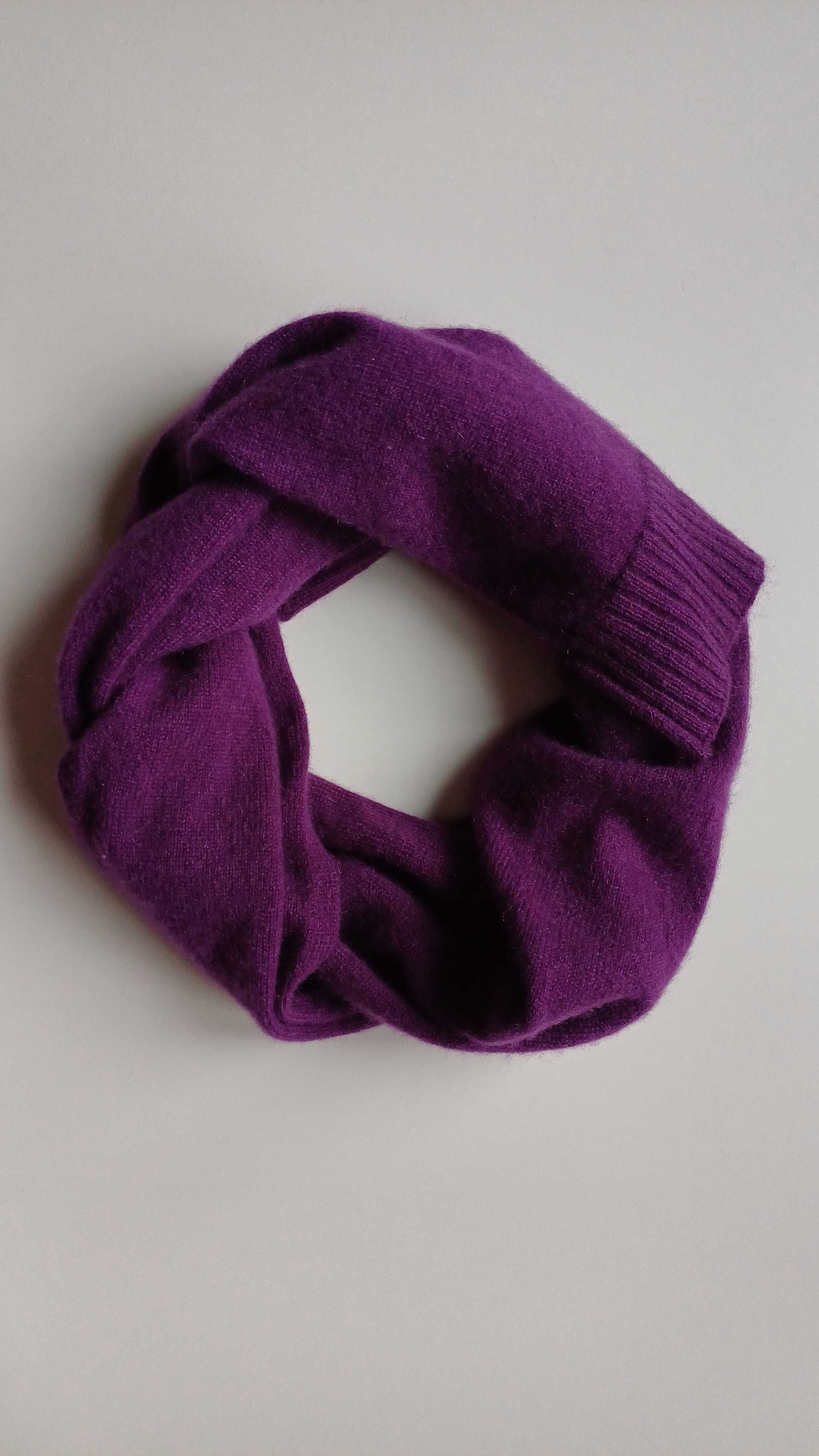 Kaszmirowy szalik damski w kolorze purpurowym