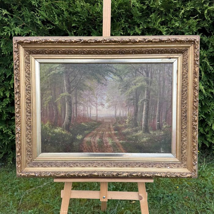 -ARTexpert- Obraz olejny płótno krajobraz leśny Lars Teodor Tore