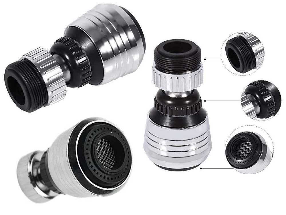 PERLATOR ADAPTER na Baterię Do Kranu Obrotowy 2 w 1. NAPOWIETRZACZ