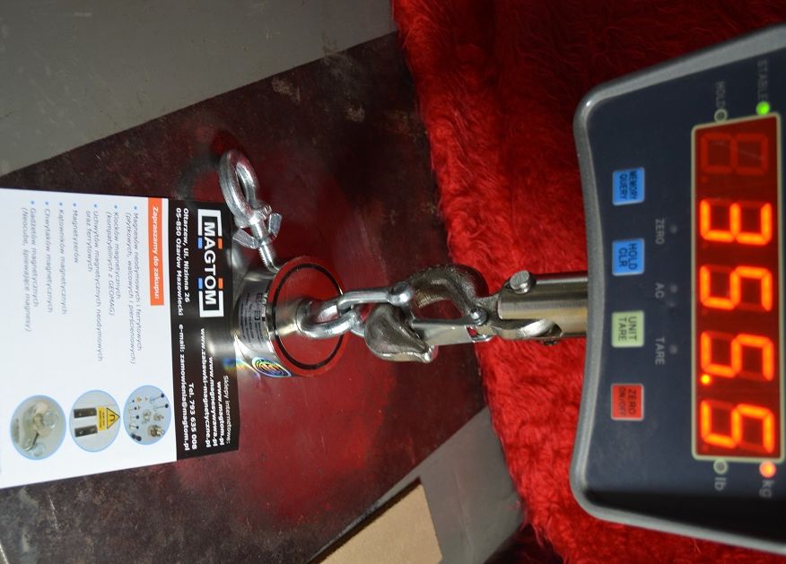 Magnes neodymowy do poszukiwań 350kg uchwyt boczny górny F200 POWER