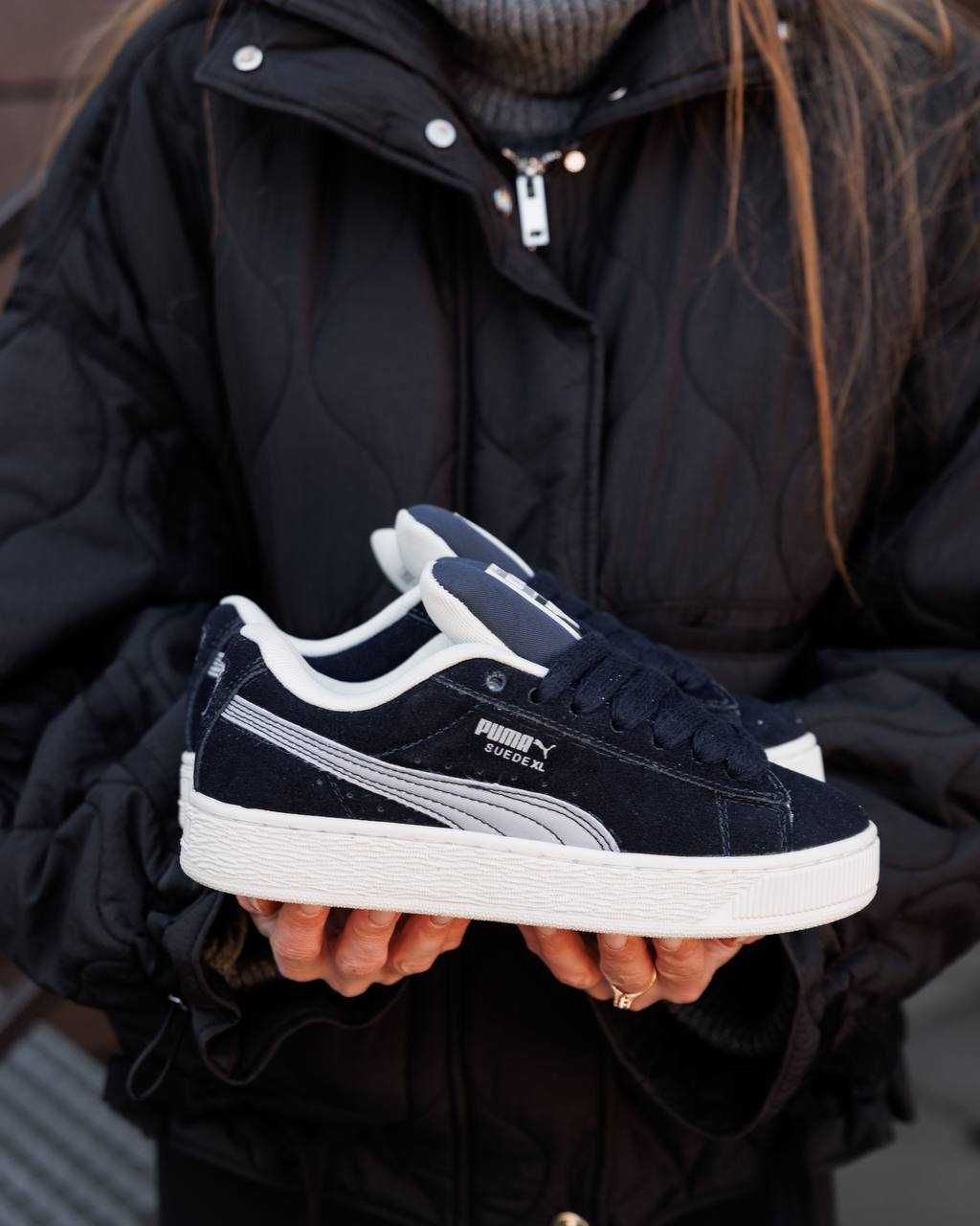 Жіночі кросівки Puma Suede XL синій з білим PM031 ЯКІСТЬ
