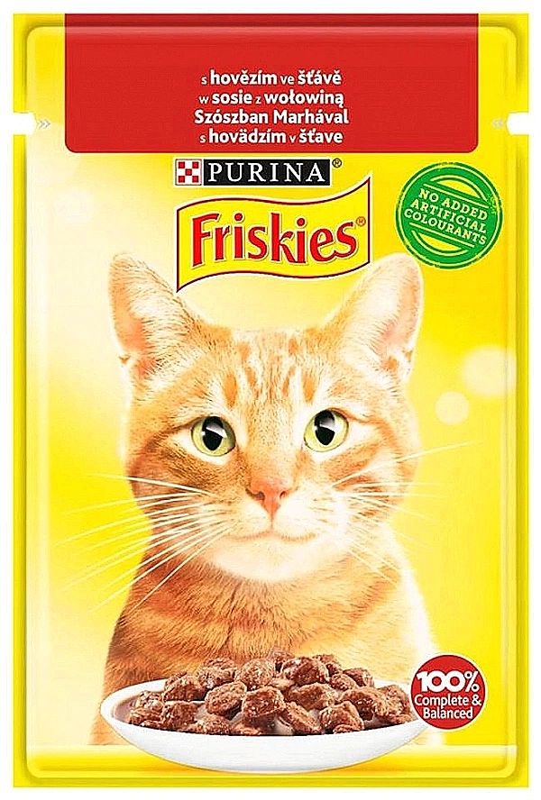 Purina Friskies kot z wołowiną w sosie 12x85g