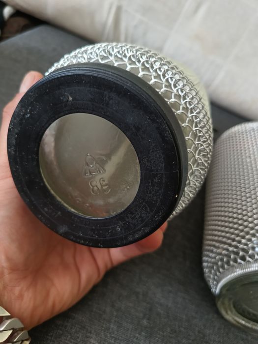 Syfony PRL szklane w siatce drucianej