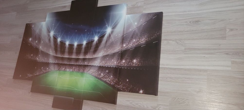 Obraz panelowy piłkarski stadion 5 częściowy duzy 100x150