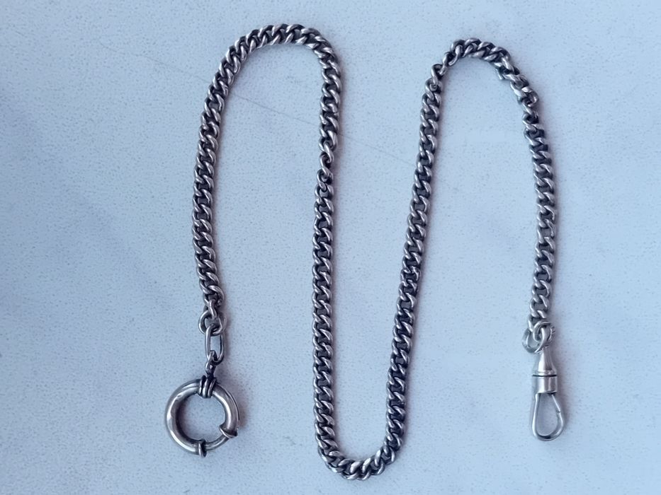 СЕРЕБРО!!! Цепочка карманных часов винтаж 84 (875) проба длина 33см