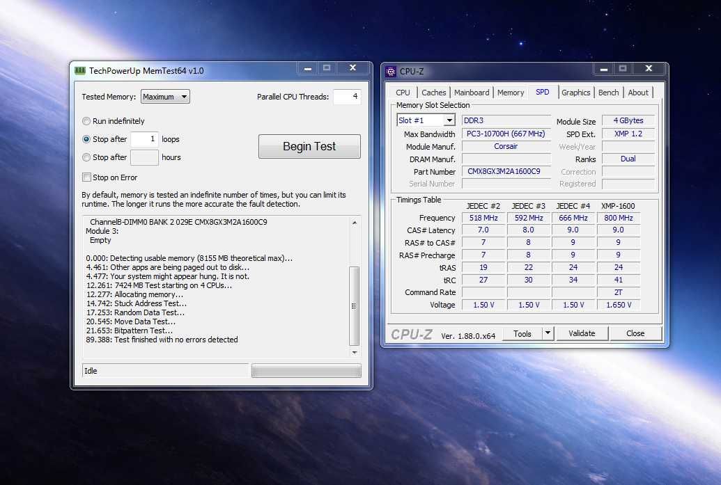 Pamięć RAM DDR3 2x4GB 8GB Corsair XMS3