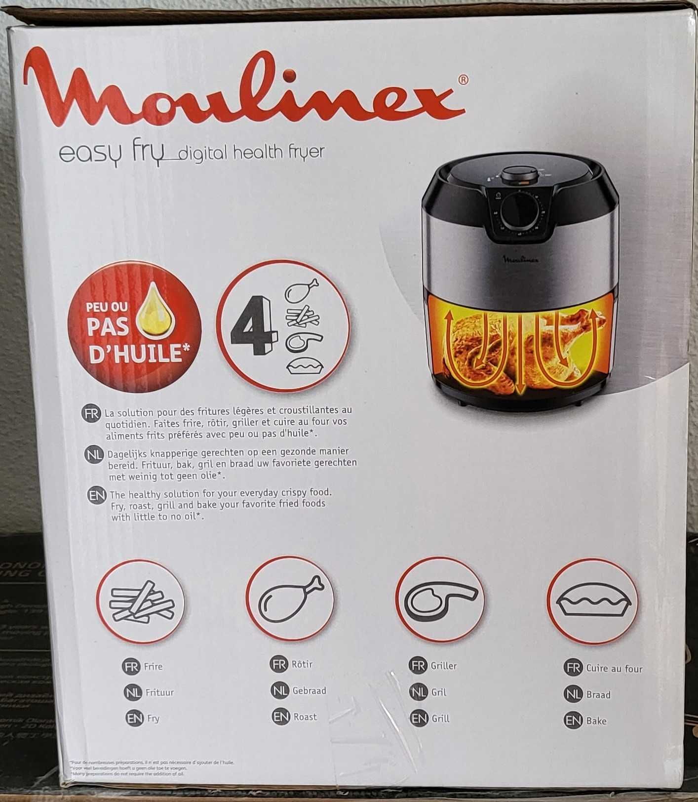 Fritadeira Sem Óleo Moulinex Easy Fry Digital Health Fryer XL, Nova