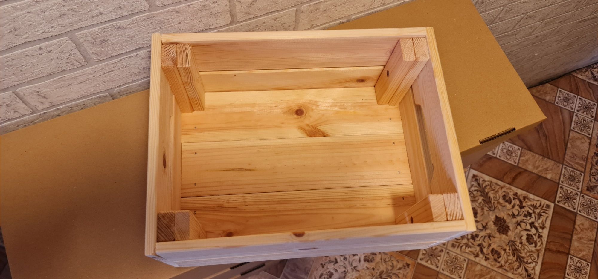 Skrzynka drewniana IKEA KNAGGLIG pudełko organizer mała 23x31x15 cm