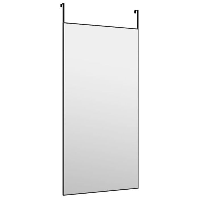 Vidaxl Lustro Na Drzwi, Czarne, 50X100 Cm, Szkło I Aluminium