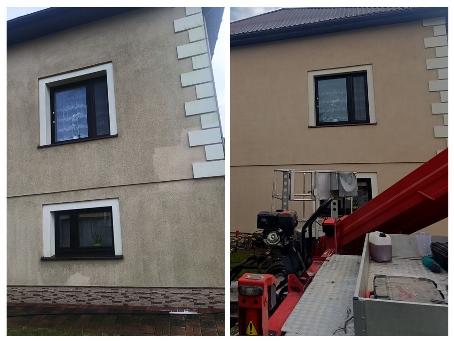 Mycie elewacji wycinka drzew.