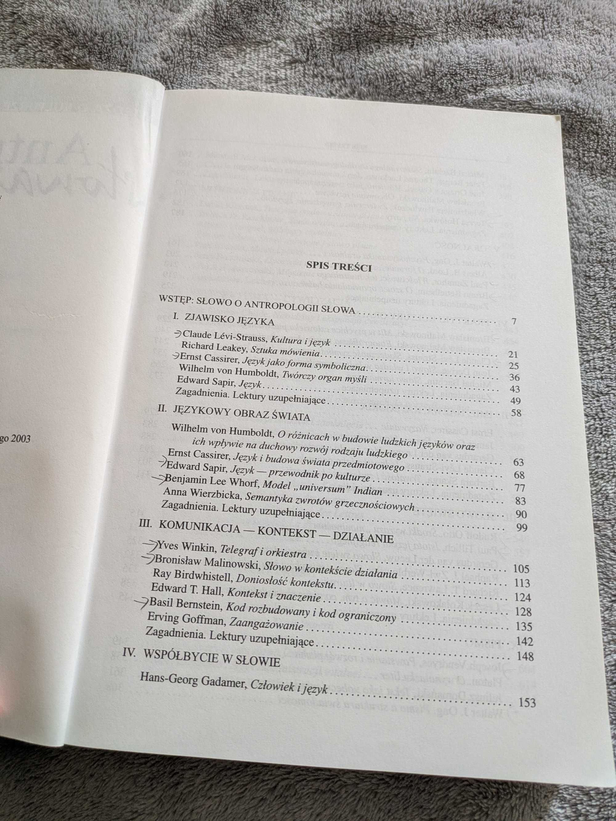 Antropologia słowa zagadnienia i wybór tekstów