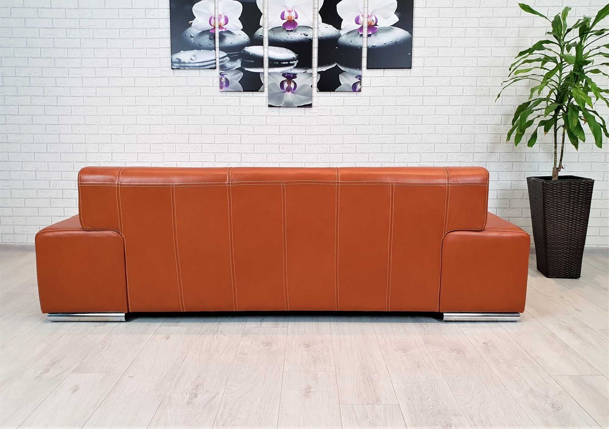 Sofa 3os + fotel ze SKÓRY zestaw skórzany 3+1 skóra naturalna 220cm