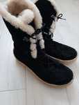 Clarks sniegowce zimowe 8 czarne 83% wełna wool  eur 40'5 26 cm