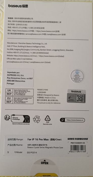 Capa magsafe Baseus iPhone 16 pro /16 pro max