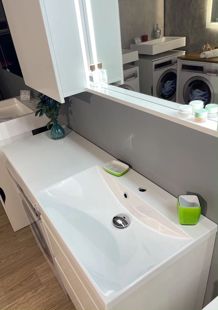 Подвесная тумба fance marble с умывальником 124 см