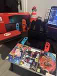 Nintendo switch v2 z grami i pokrowcem
