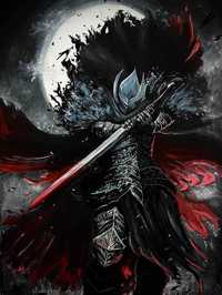 Плакат ручної роботи з лицарем на тематику fantasy