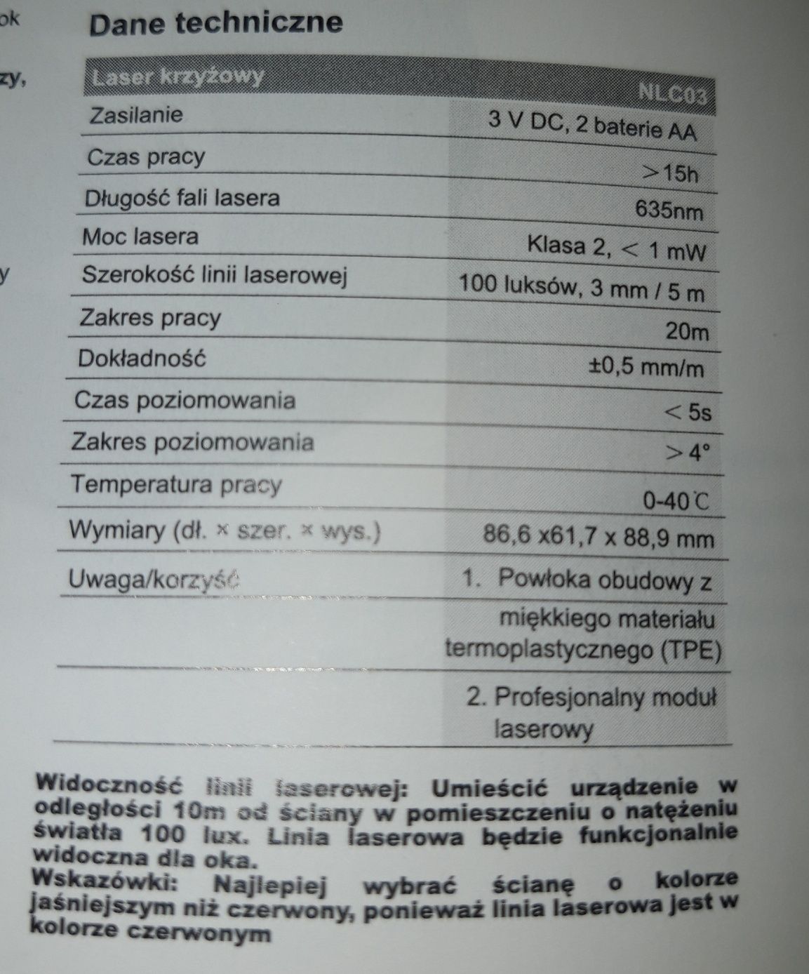 Laser krzyżowy Dexter NLC03 poziomica laserowa statyw teleskop uchwyt