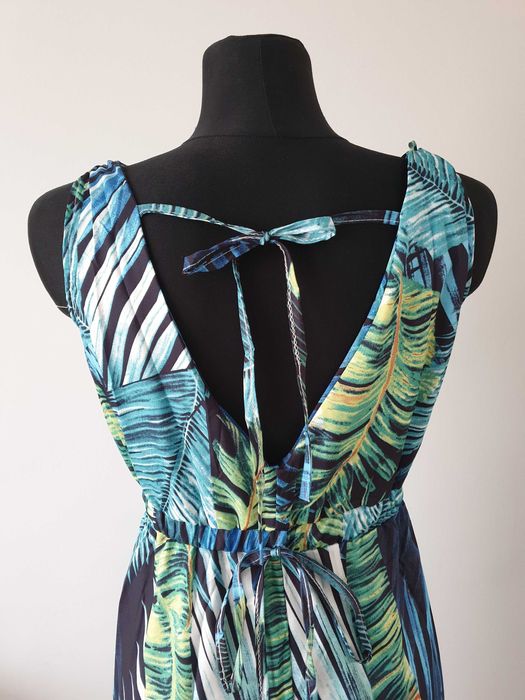 Sukienka rozmiar M maxi długa liście jungle NOWA