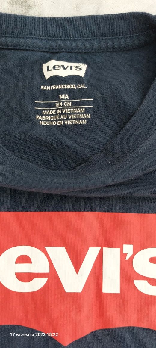 Koszulka T-shirt Levis granat 164 szkoła