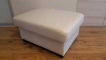 Pufa 80 x 60 cm Etap Sofa skóra naturalna odcień beżu jak nowa