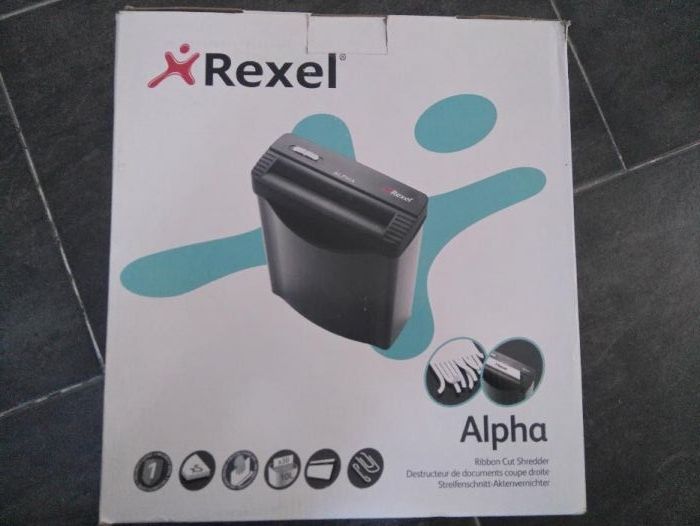 Destruidora papel corte em tiras Alpha Rexel (Novo)