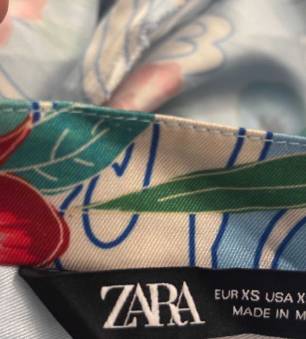 Zara Koszulowa Kimono z ptakami, kwiatami, orientalny pint rozmiar XS