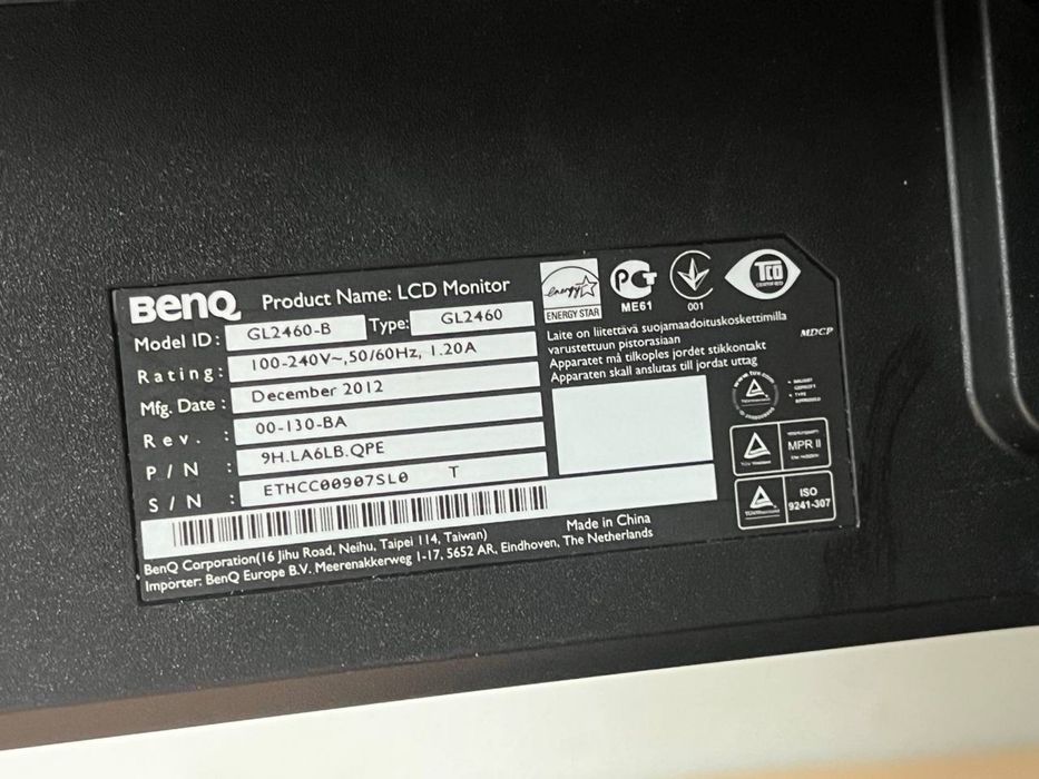 Монітор BenQ / 24” / Full HD / TN / 60 Гц