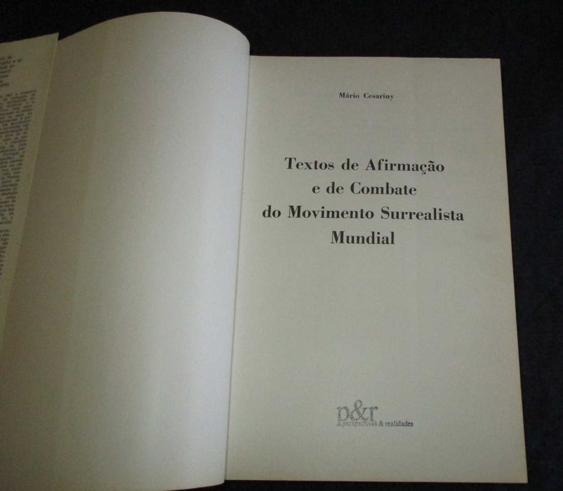 Livro Textos de Afirmação e de Combate Movimento Surrealista Cesariny
