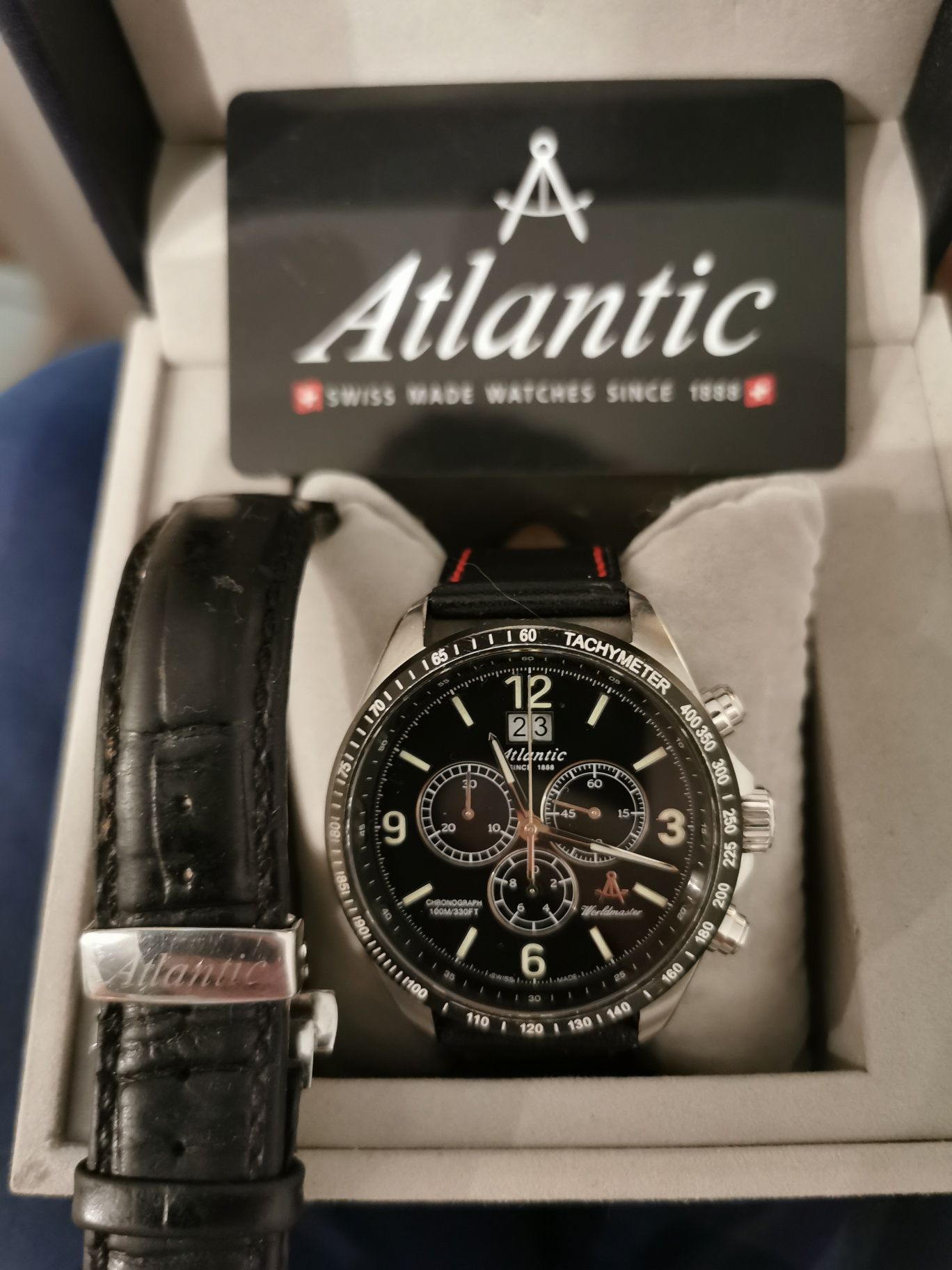 Zegarek męski Swiss Made Atlantic Worldmaster Big Date Chronograph Set