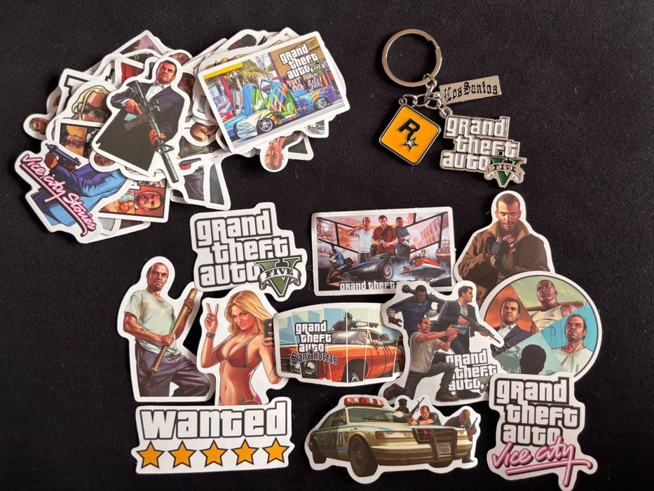 Zestaw GTA naklejki i brelok do kluczy