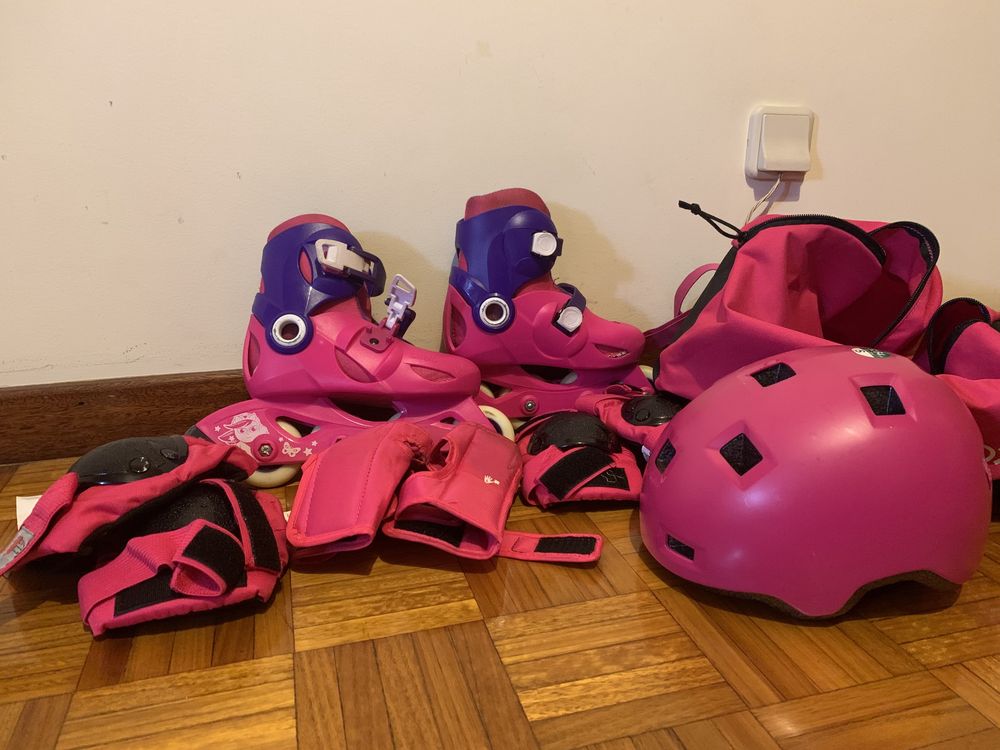 Conjunto de patins de criança