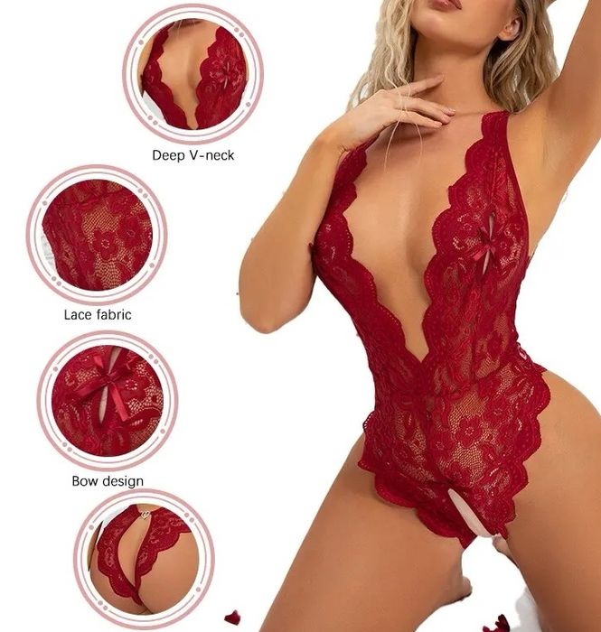 Bodystocking seksowne body Rozmiar M koronkowe BODY OTWARTY KROK 24h