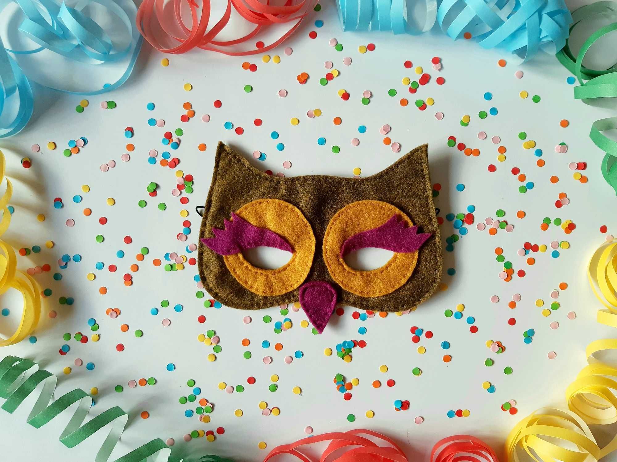 Maska karnawałowo-urodzinowa sowa