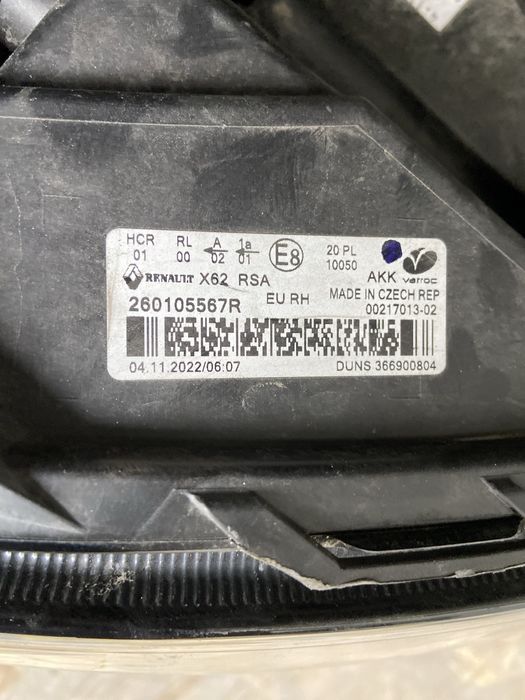 Renault master reflektor led prawy