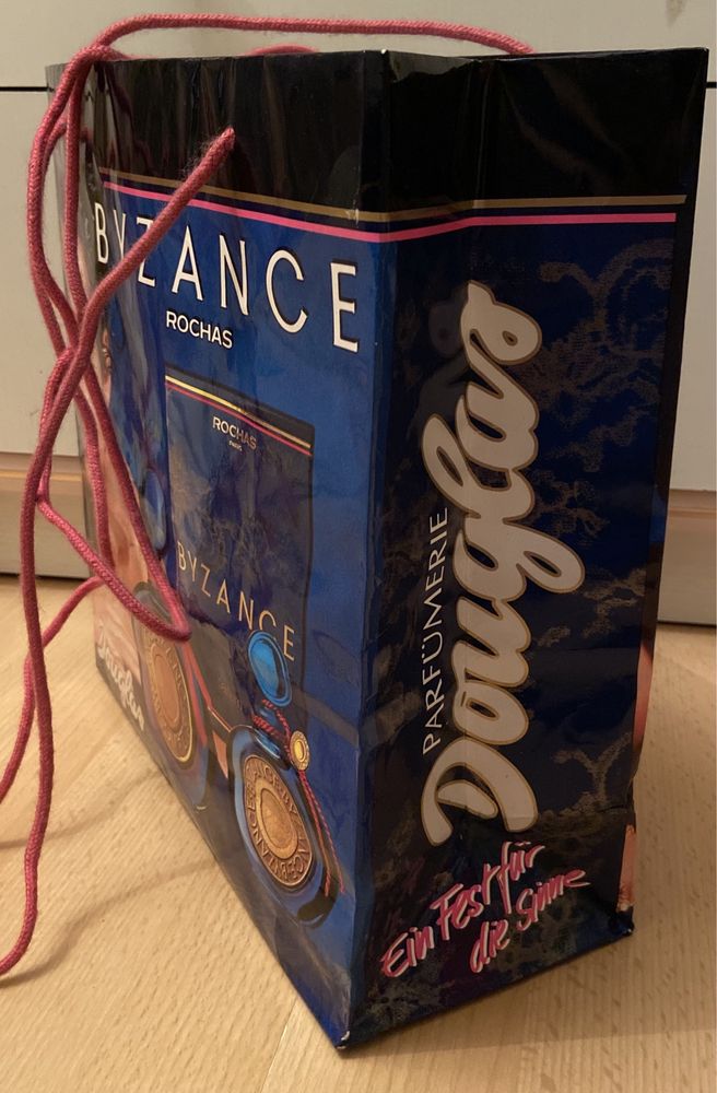 Torba prezentowa papierowa po perfumach Rochas Byzance vintage Douglas