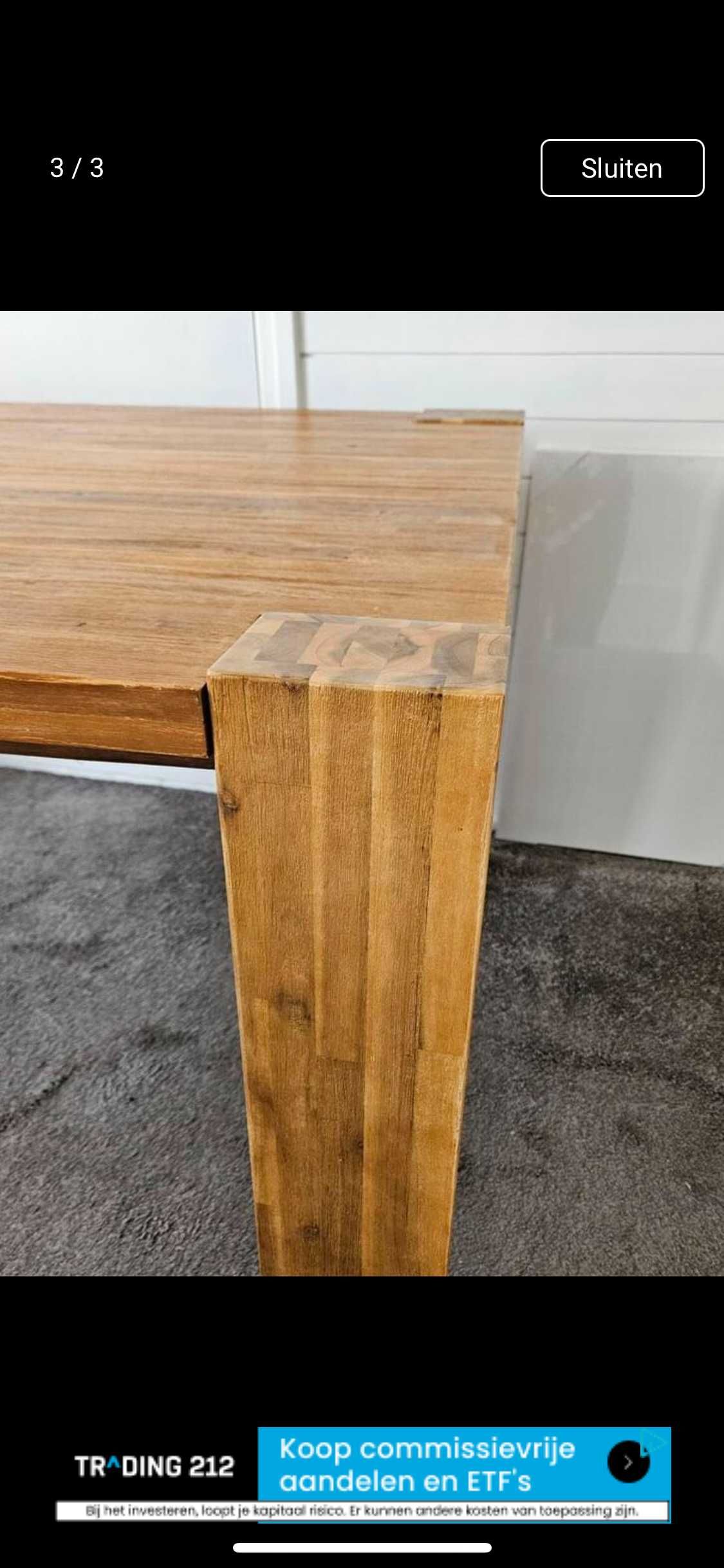 Stół z drewna egzotycznego 170x90x77