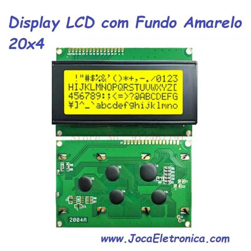 Display LCD com Fundo Amarelo 20x4