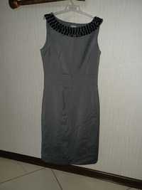 Prosta ołówkowa sukienka H&M Rozmiar XS / S hm szara klasyczna