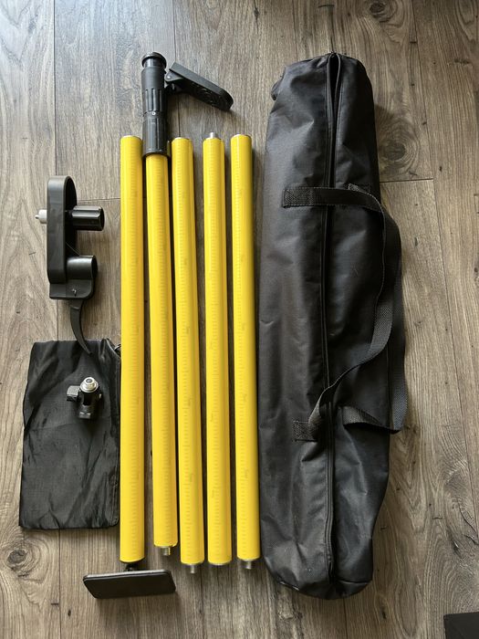 Tyczka do lasera poziomicy 360 cm + uchwyty + torba do przechowywania