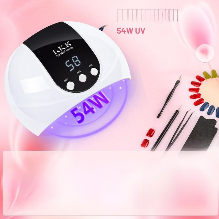 Lampa UV LED 54W do Paznokci Żelowych – Timer, LCD, Czujnik Ruchu, USB
