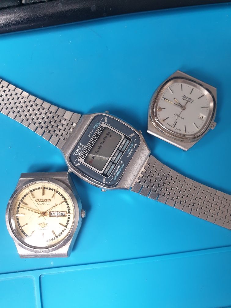 Zestaw  3 zegarkow quartz Citizen Timex ZentRa