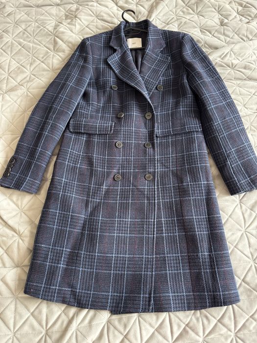 Пальто Mango s синього кольору