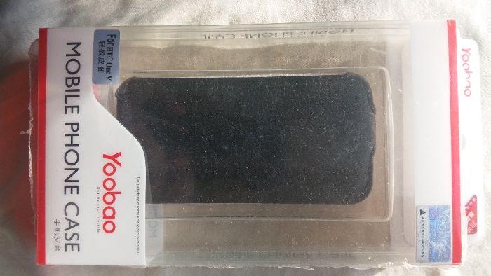 Продам кожаный чехол-книжку (вертик. открытие) для смартфона HTC One V