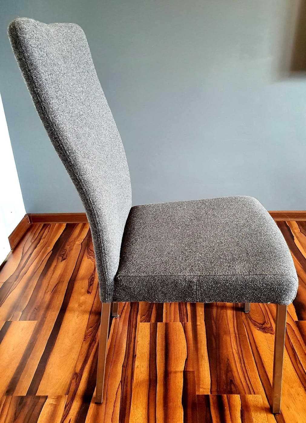 Prestiżowe KRZESŁA DO SALONU | Filc | Stal nierdzewna | Unikat | 4szt