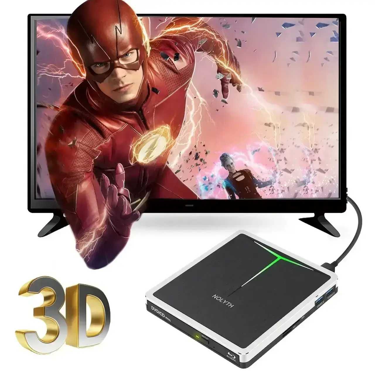 NOLYTH Зовнішній CD DVD-плеєр Blu Ray USB 3.0 USB-C*