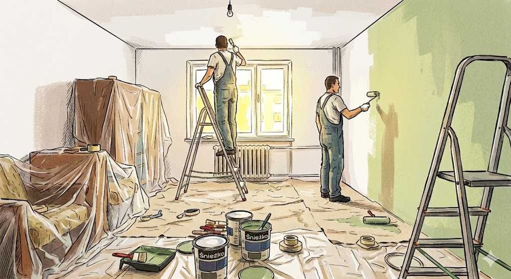 Malowanie mieszkań, montaż gniazdek i wyłaczników.