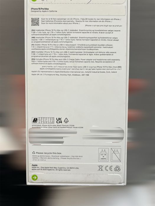 Новий Iphone 16 Pro Max 512gb Black Titanium